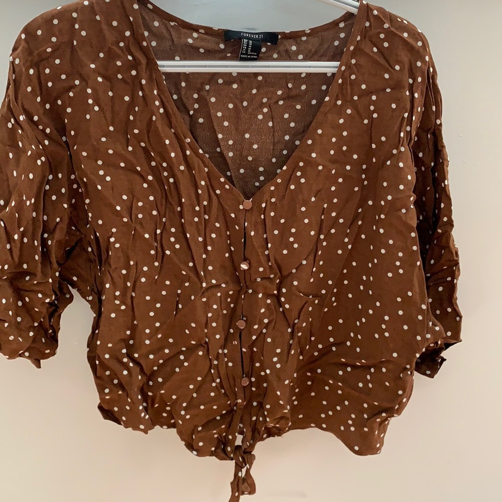 Brown polka dot forever 21 top